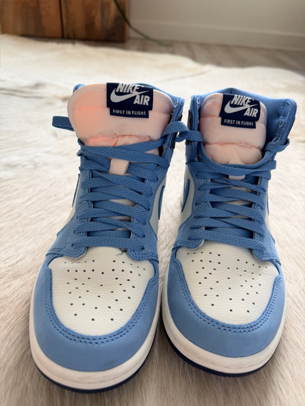 Nike Air Jordan 1 High - White and Light Blue